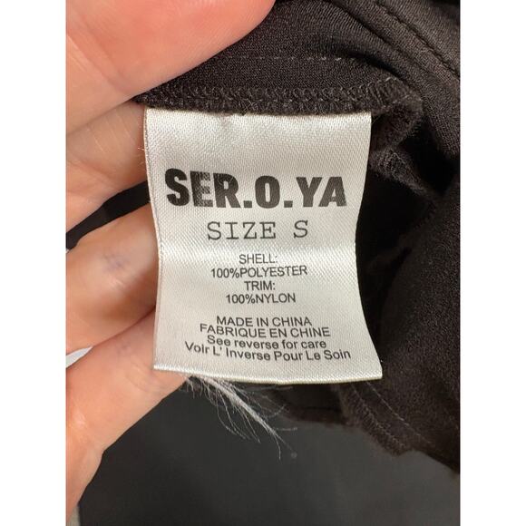 Ser.O.Ya Grenache Satin Maxi Dress Lace Trim Formal Party Classy Whimsigoth S - Picture 9 of 13